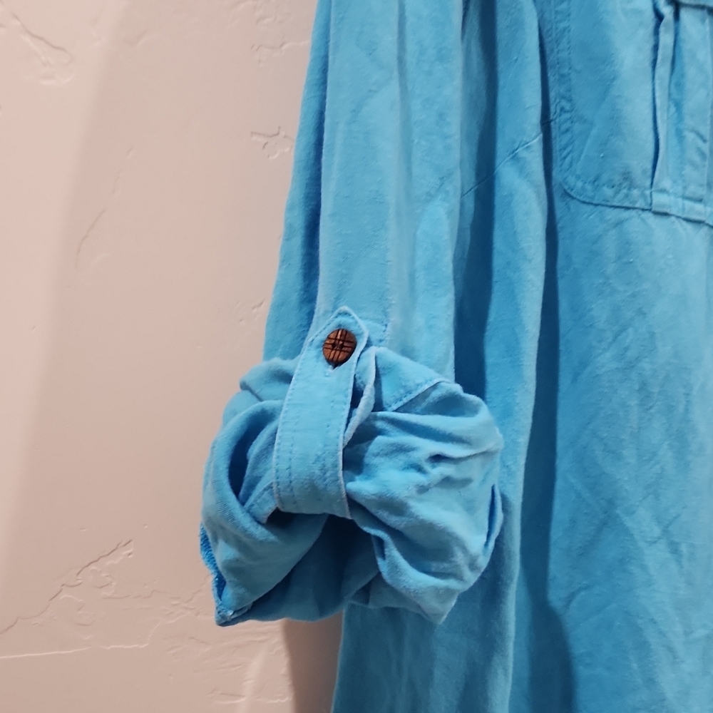 Ruby Rd. Bright Blue Button-Up Shirt - Picture 4 of 9